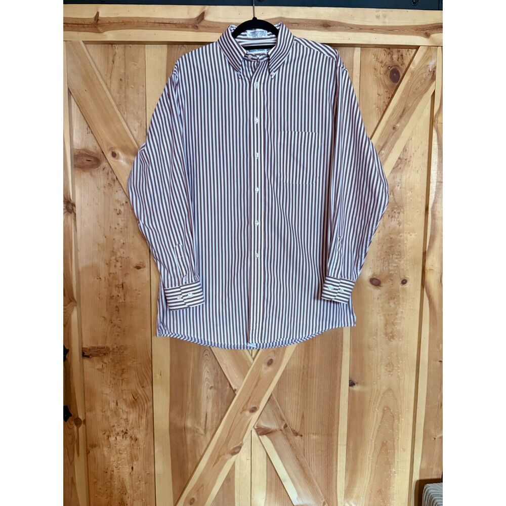 VTG Meeting Street Shirt Mens 16 34/35 Made in USA Striped Button Down Pinpoint
